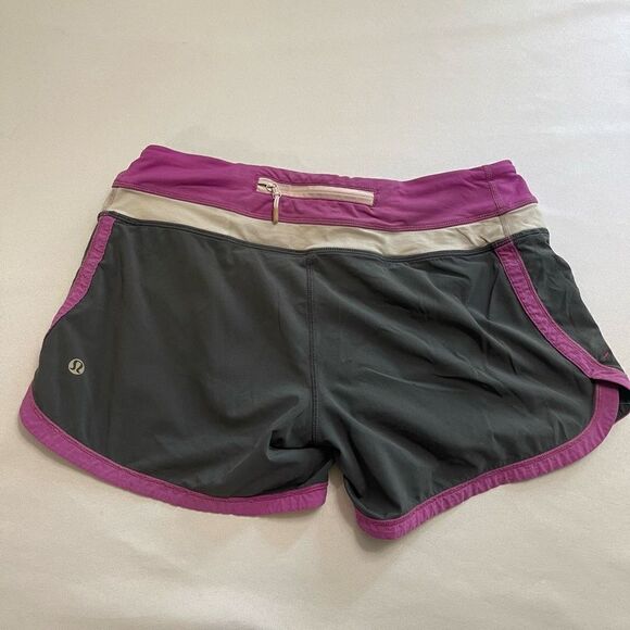 Lululemon 4 Groovy Run Short Violaceous Purple Coal Gray Iris Pink EUC! Rare! - Picture 5 of 8